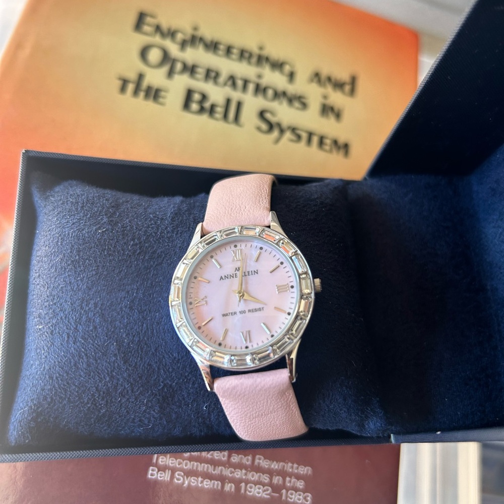 Anne Klein Blush Pink Watch with Silver Accents